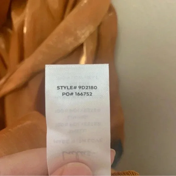 Lulus Sweet Excellence Shiny Rust Orange One-Shoulder Tiered Dress Medium NWT - Picture 15 of 15